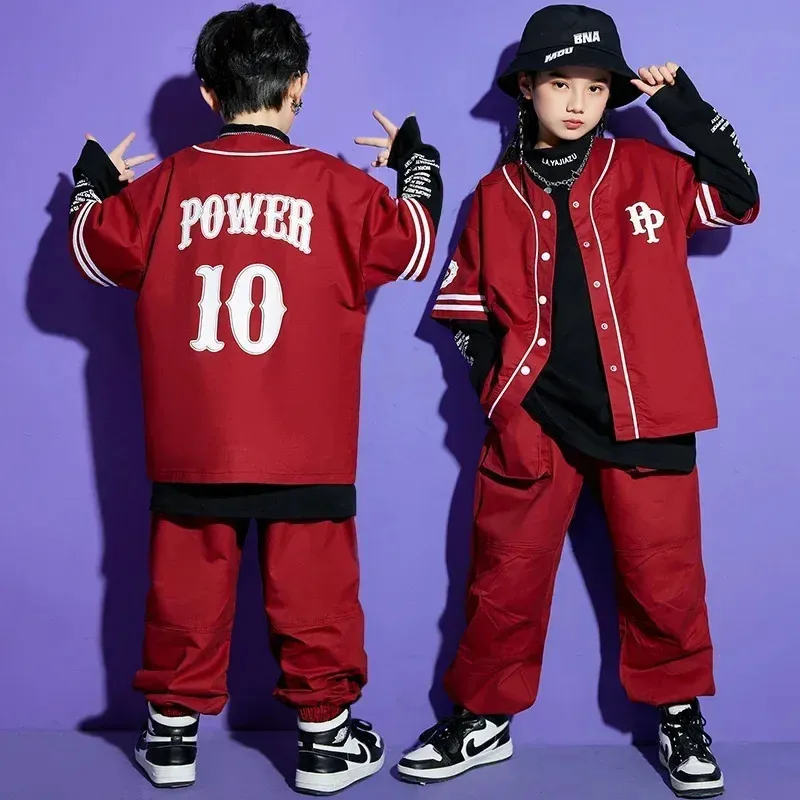Enfants Garçons Costumes Filles Streetwear Mode Hip Hop Jazz Danse Vêtements Chemise Pantalon Cargo T-shirt Ensembles Enfants Sport Survêtements 240226