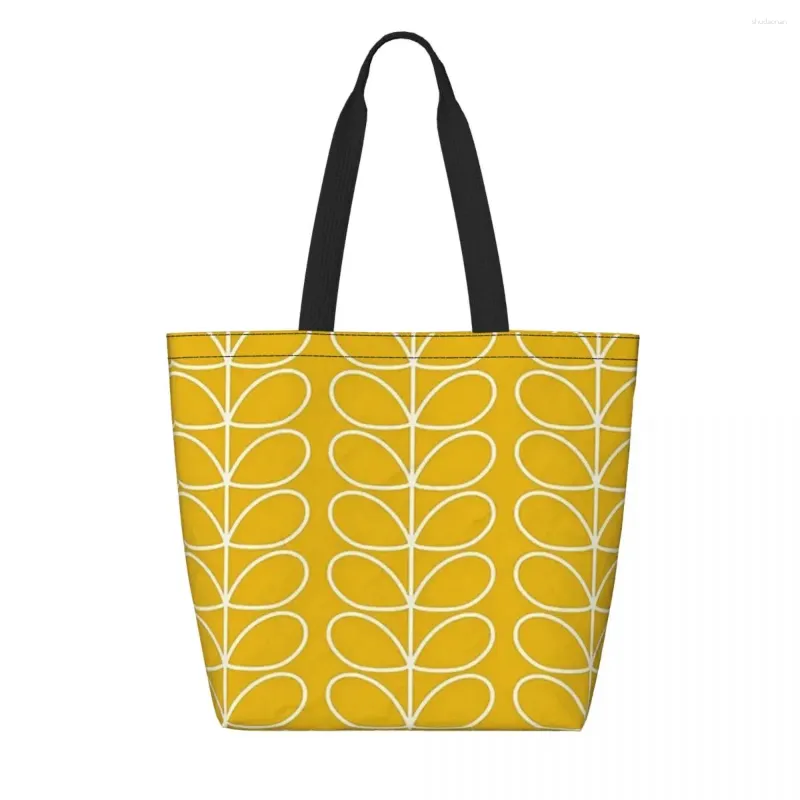 Shopping Bags Custom Orla Kiely Linear Stem Canvas Women Reusable Big Capacity Grocery Shopper Tote