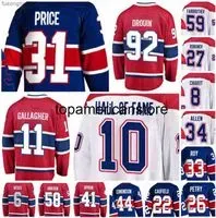 2022 Carey Price Hockey Jersey Shea Weber Cole Caufield Brendan Gallagher Josh Anderson Paul Byron Ben Chiarot Drouin MTL Custom