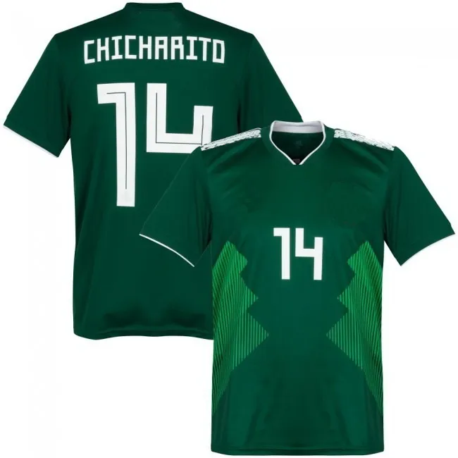 CHICHARITO 14 WK 2018 Mexico Thuis Voetbalshirts voor volwassenen 2018 Thailand Voetbalshirt van hoge kwaliteit Blank Jersey Nieuw Sneldrogend T-shirt voor heren