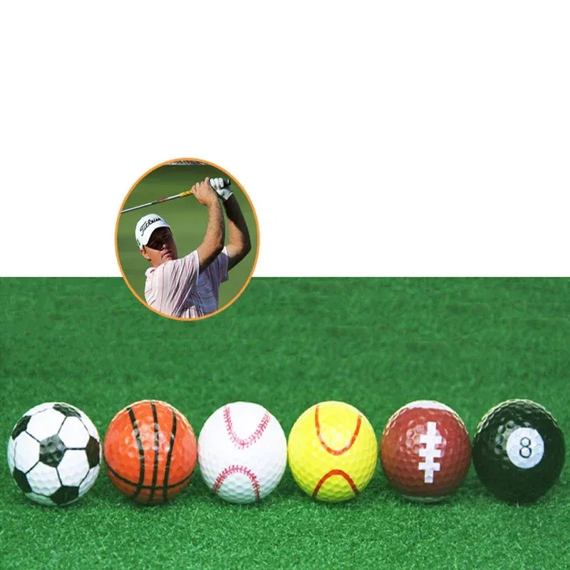 3pcs 42.7mm Golf Ball Mini Simulation Multiple Sports Balls Colorful Golf Practice Ball Competition Training Ball Gift Ball Set 240301