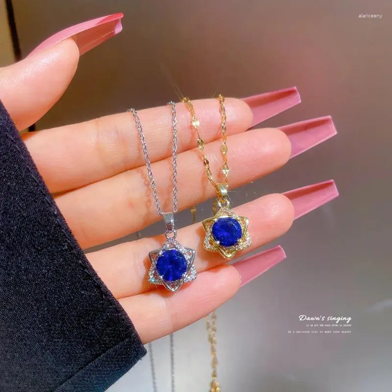 Ожерелья с подвесками, синий кристалл, Моган Дэвид, звезда для женщин и мужчин, Израильская еврейская цепочка из нержавеющей стали, ожерелье, ювелирные изделия