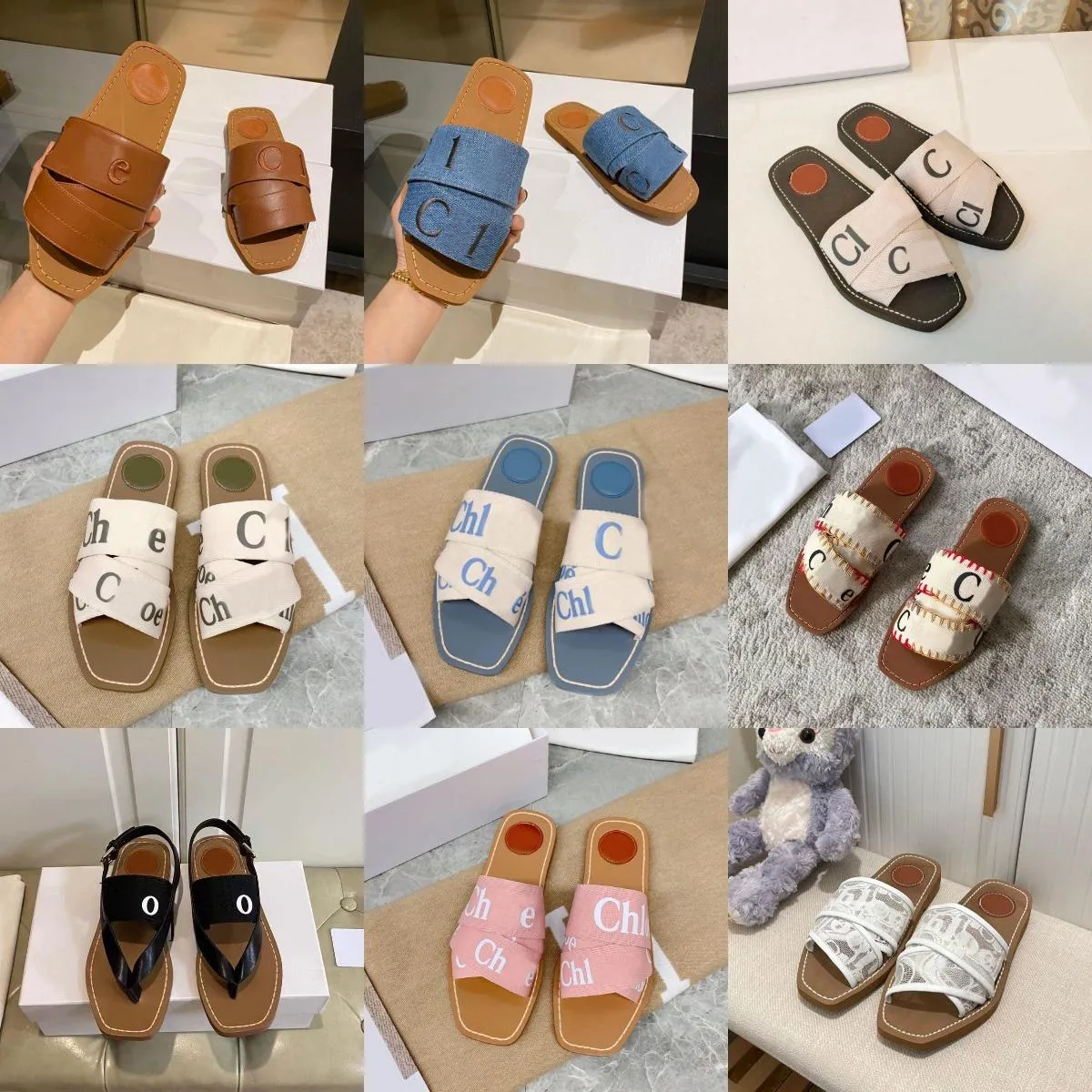 2024 Designer Damesmode Slippers Woody Flat Mule Dames Sandalen Huisplatform Slider Zomermerk Dagelijkse slijtage Schoenen Strand Indoor Slipper Slippers Maat 35-42