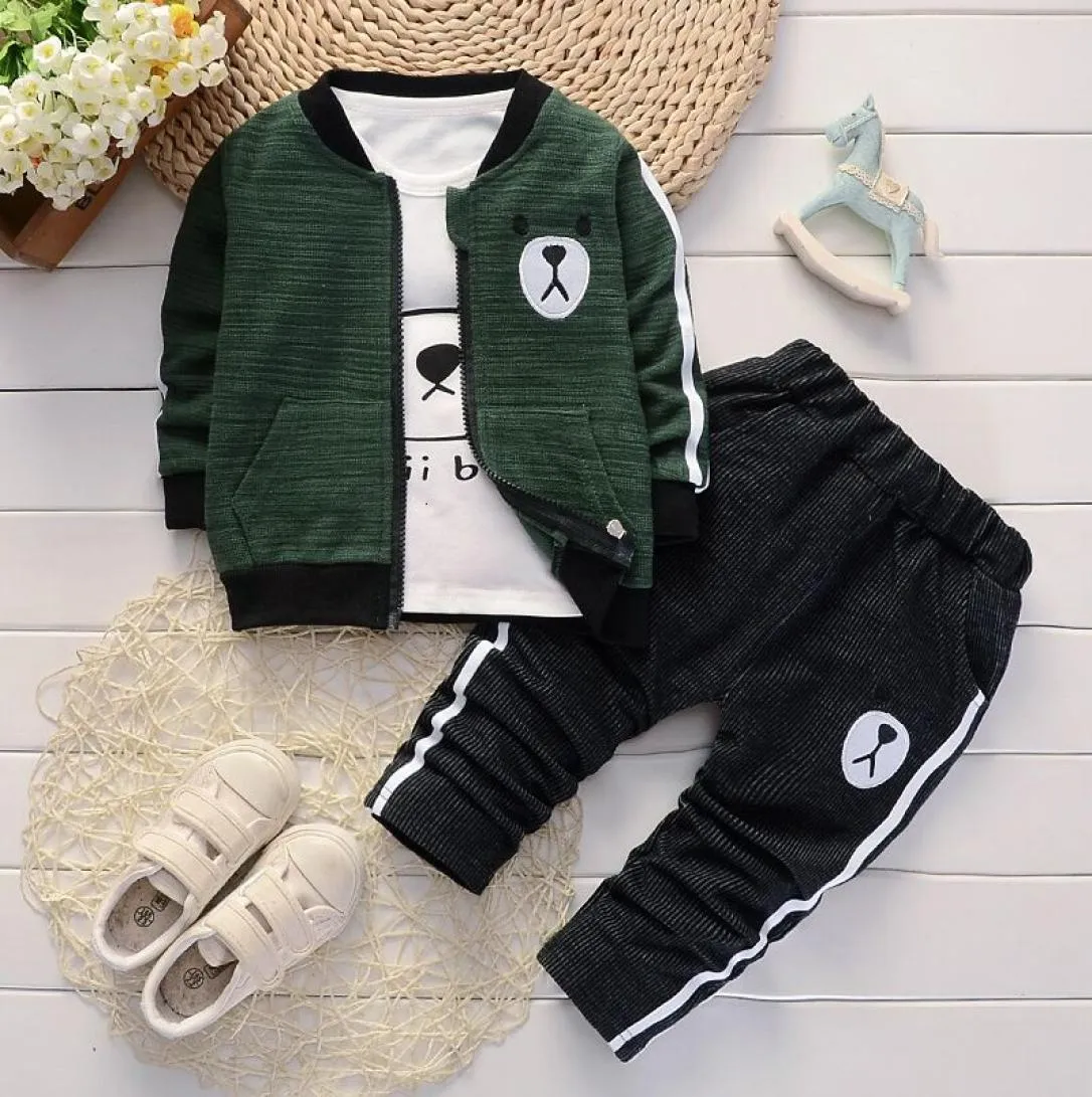 Bibicola Baby Boys Odzież Zestaw Spring Spring Autumn Fashion Płaszcz Kurtka 3 szt. Nowonarodzony sport sportowy ubrania chłopców T1912901683