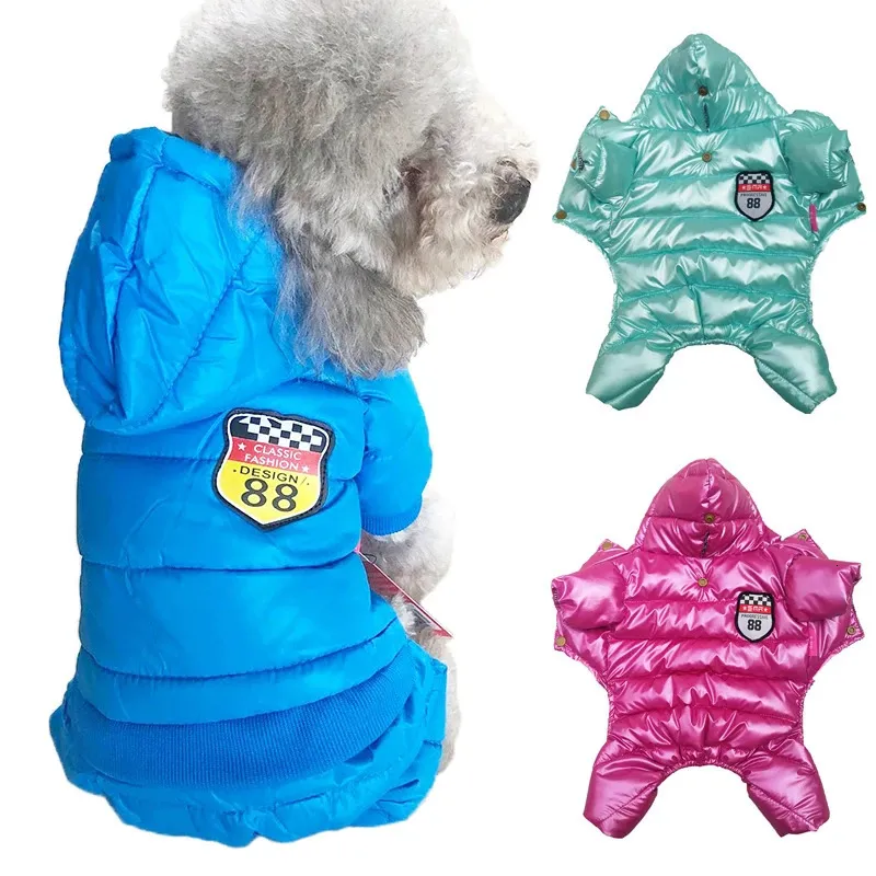 Veste imperméable pour chien en PU, vêtements d'hiver chauds pour animaux de compagnie, pour petits chiens, vêtements pour chiots, Chihuahua, sweats à capuche, vêtements de bouledogue français, manteau de carlin 240228