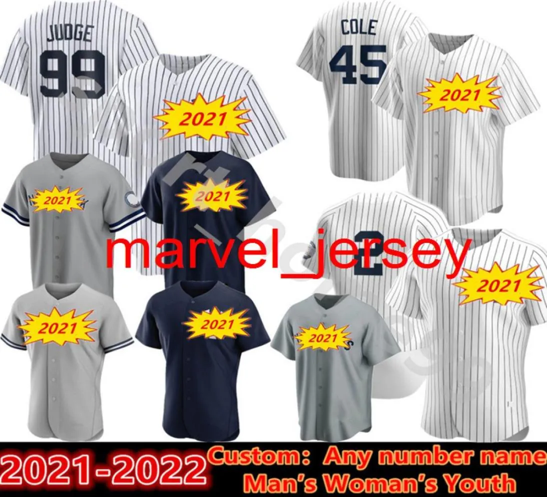 2021 Anpassad 99 Aaron Judge Jersey Gerrit Cole 2 Derek Jeter Gleyber Torres 27 Giancarlo Stanton 48 Anthony Rizzo Joey Gallo Man WO3669762