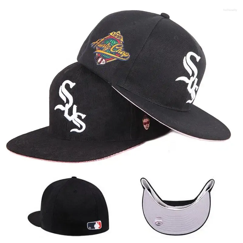 Ball Caps Wholesale Mens Flat Brim Embroidered Fitted Baseball Hat Custom Gorras Snapback Cap