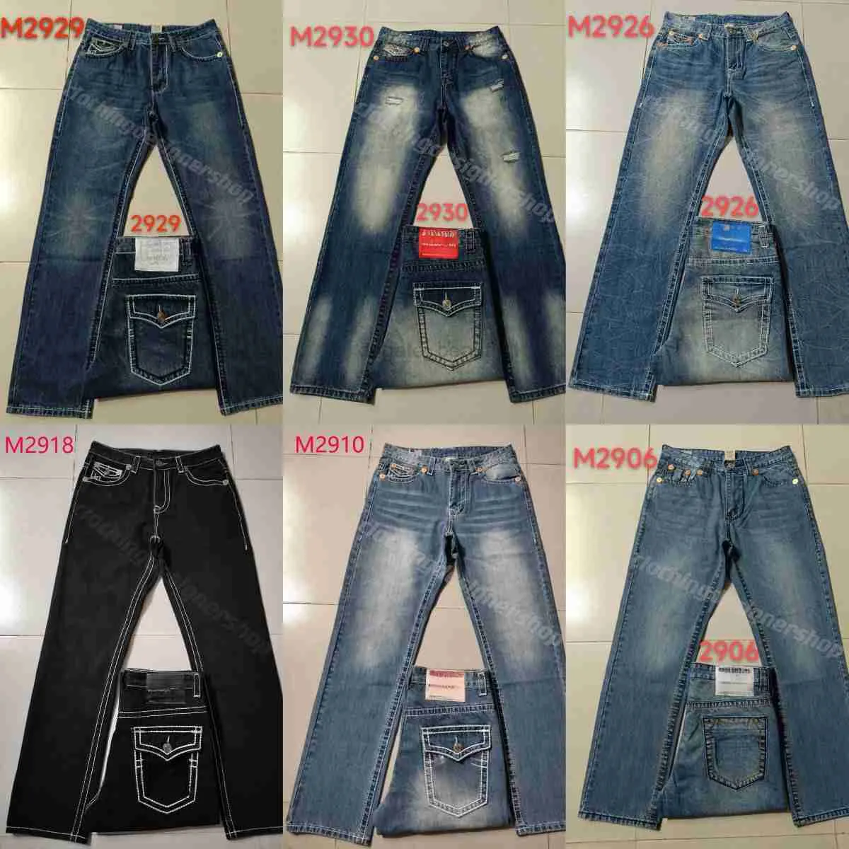 Jeans pour hommes Pantalons à jambe droite 18ss Nouveau vrai élastique Hommes Robin Rock Revival Crystal Studs Denim Designer Pantalons vraies religions hommes