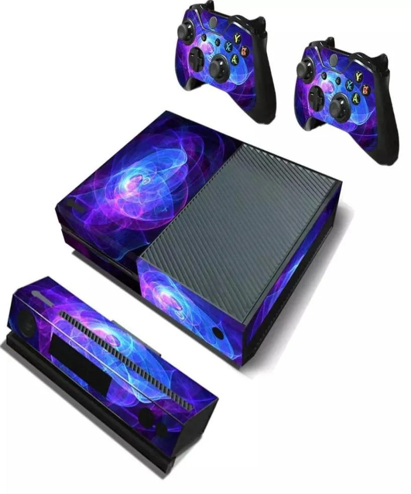 Purple Protective Vinyl Decal Skin Stickers Wrap Cover för Xbox One Game Console Game Controller Kinect5234272