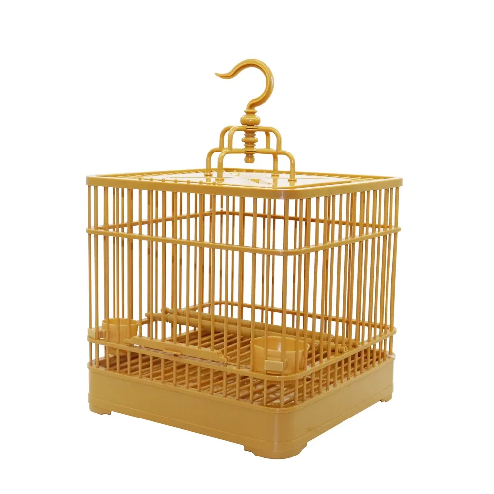 Nesds Assemblage de la cage d'oiseau avec mangeoire et arroser petit oiseau de compagnie Ensemble complet d'oiseau en plastique Mousseuse Cage de perroquet 23x23x22cm