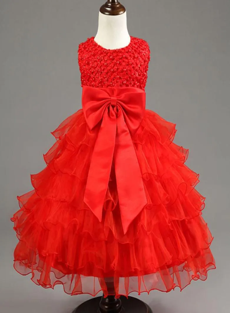 Hela nyfödda spädbarnsflickor Bröllopsklänningar Baby Girl First Birthday Dress for Baby Kids Party Wear Girls Ny Year Red Dresses4610880