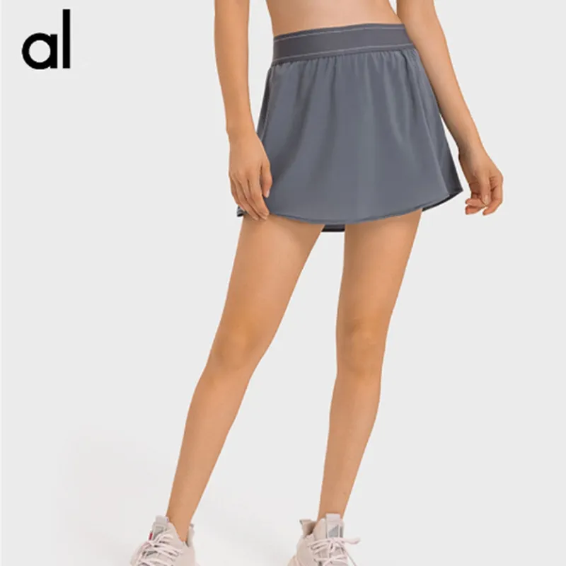 ALO YOGA Summer Nuova Gonnica da tennis Accucciatura Accudi rapida asciugatura a doppia strato traspirato Anti Glera Women Sports Skirt