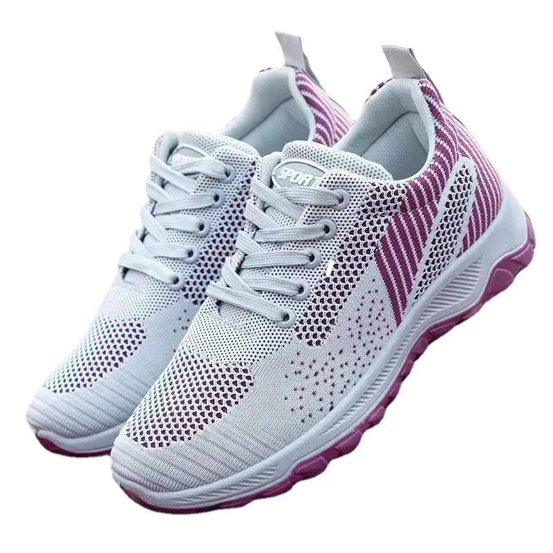 Chaussures de course de sport souples avec femmes respirantes noir blanc femme 01251003