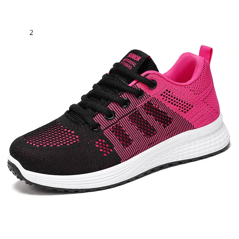 Zapatillas deportivas suaves para correr con mujer transpirable negro blanco mujer 020412185