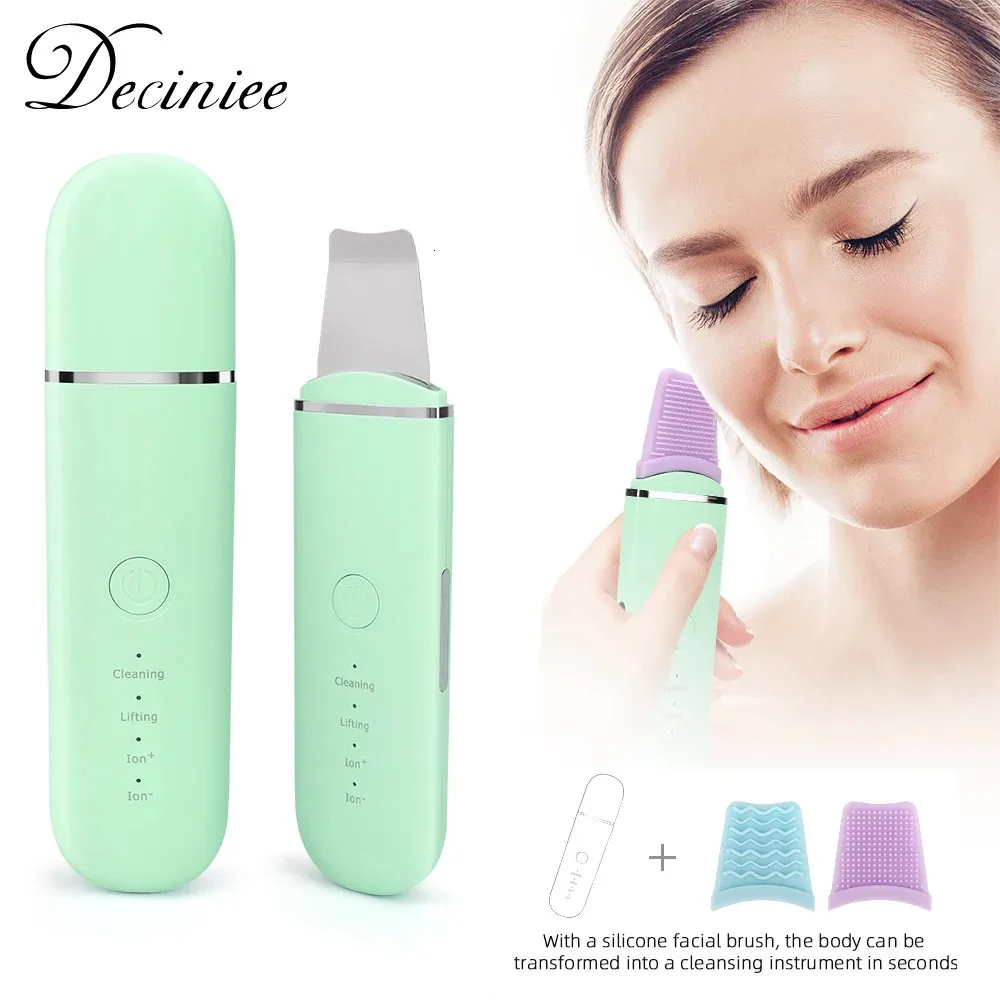 Ultrasound Skin Scrubber Blackhead Remover Pore Cleaner Comedone ctor for Deep Cleansing Face lifting Care Tool 240226