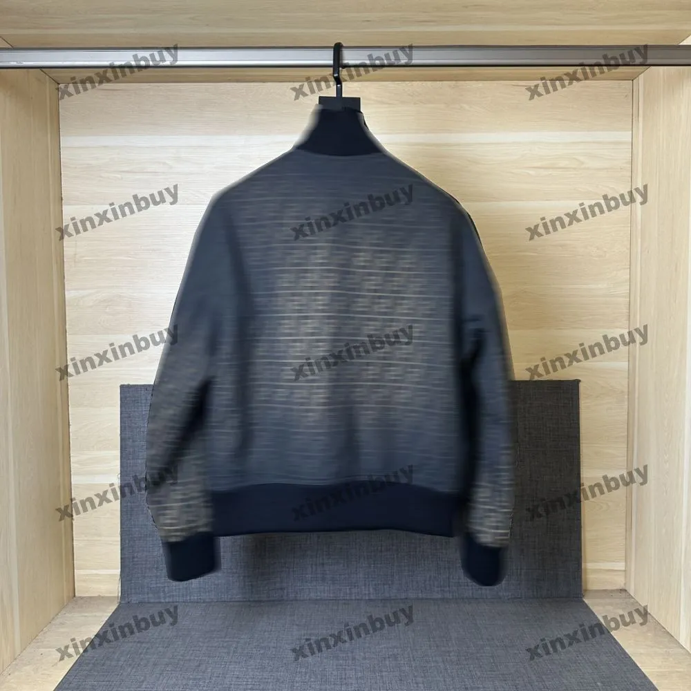 xinxinbuy 2024 uomini designer giacca doppia lettere gradiente lettera jacquard tessuto giacche in denim a maniche lunghe donne nere blu verde s-xl
