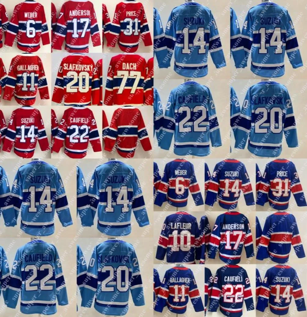 NOUVEAUX maillots de hockey 2023 Reverse Retro 20 Juraj Slafkovsky Jersey Cole Caufield Kirby Dach 11 Brendan Gallagher 14 Nick Suzuki8672993