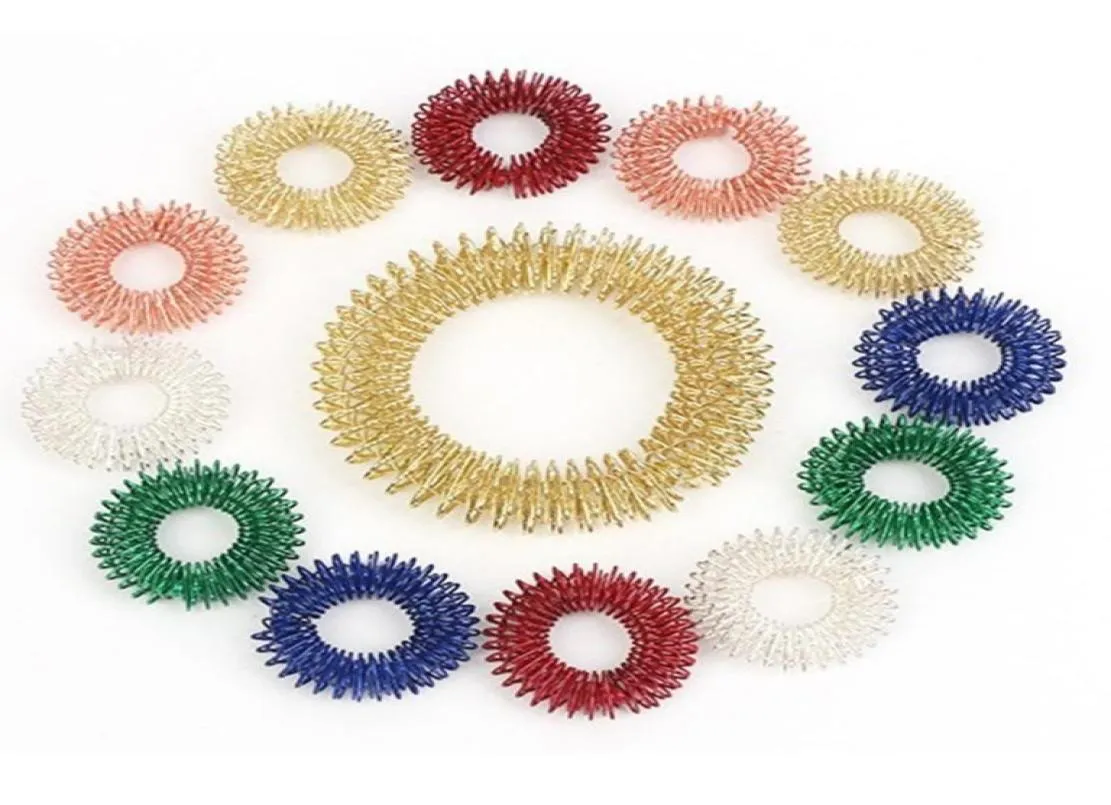 Fidget Sensory Toy Ring Spiky Masseur Anneaux de doigt Soulagement du stress Squeeze Spinner Jouets Doigts Jeu Amusant Soulager le Stress Adhd Auti H4213331