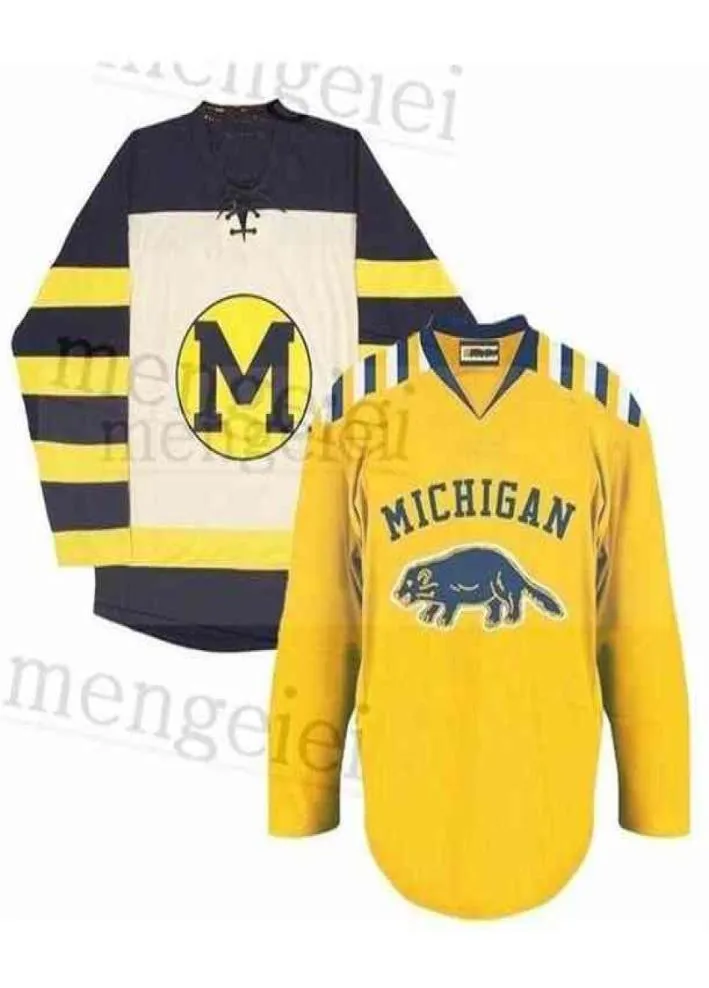 Thr 2020 Michigan Wolverines Hockey Jersey Embroidery Stitched Customize any number and name Jerseys Hockey Jersey2226441