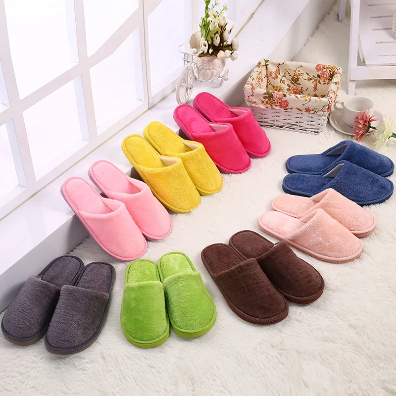 DHgate Womens Indoor Winter Plush Cotton Slippers Warm and Soft Wood Floor Slippers for Women Shoes Accessories