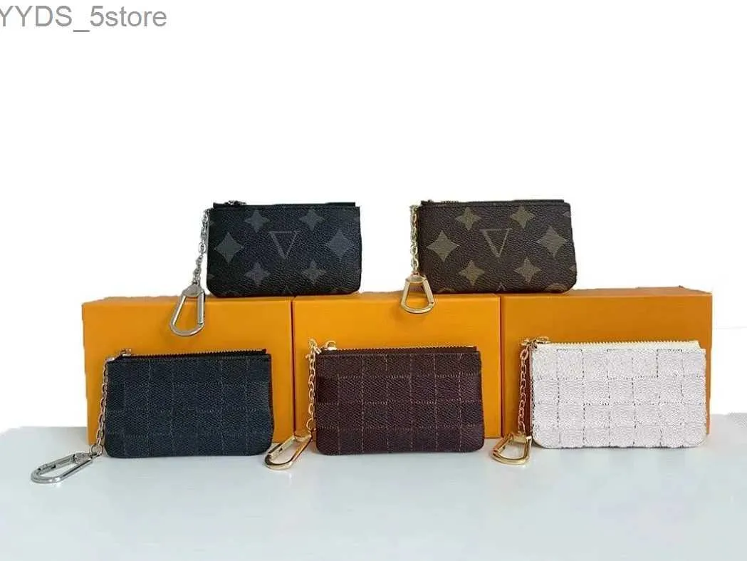 Anahtarlıklar Landards Pouch Tasarımcıları Mini Cüzdan Moda Kadın Yüzük Kredi Kartı Para Çanta Lüks Kutu Cüzdan Çantası 240303