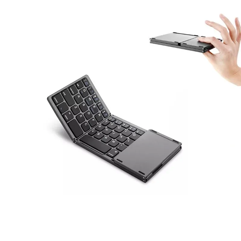 Tangentbord Portable Folding Bluetooth Mini Keyboard Foldbar Wireless US Keypad för iOS/Android/Windows iPad -surfplatta