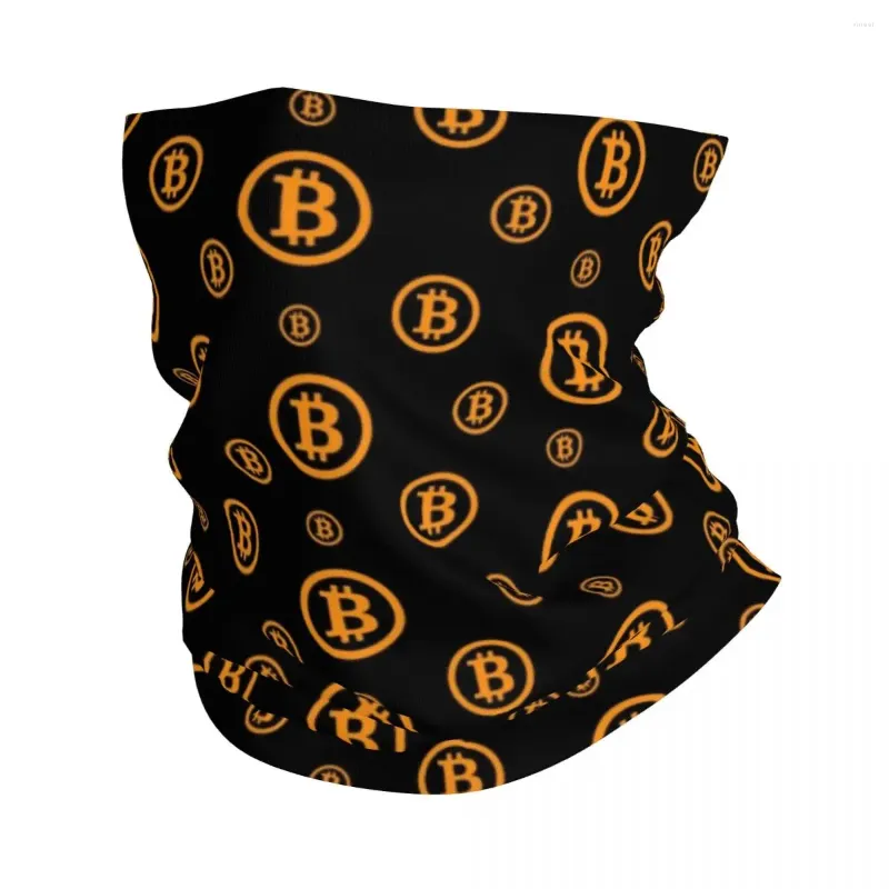 Bandanas Logo Pattern Bandana Neck Warmer Women Men Winter Ski Tube Scarf Gaiter BTC Cryptocurrency Blockchain Face Cover