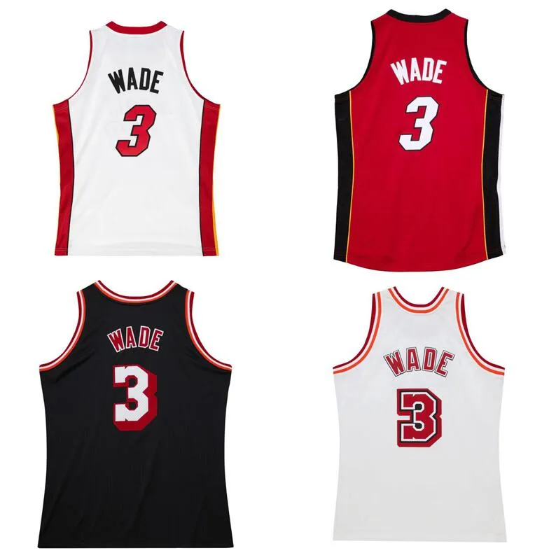 Stitched baskettröja Dwyane Wade 2005-06 07-08 2012-13 Mesh Hardwoods Classics Retro Jerseys Men Women Youth Red Blue