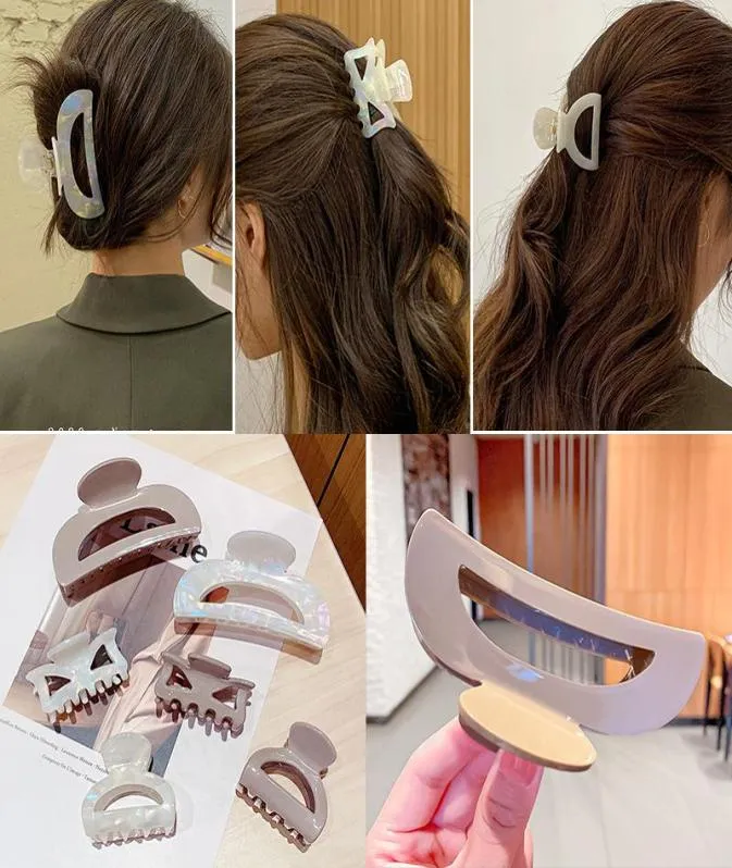 Acetate Geometric Large Barrettes Hair Clips Claw Fashion Women Big Size Makeup Styling Headwear Accessories1017758