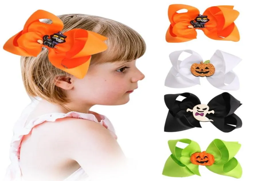 Acessórios para o cabelo Halloween bebê meninas fantasma abóbora presilhas crianças arcos crianças grampos de cabelo M35793586568