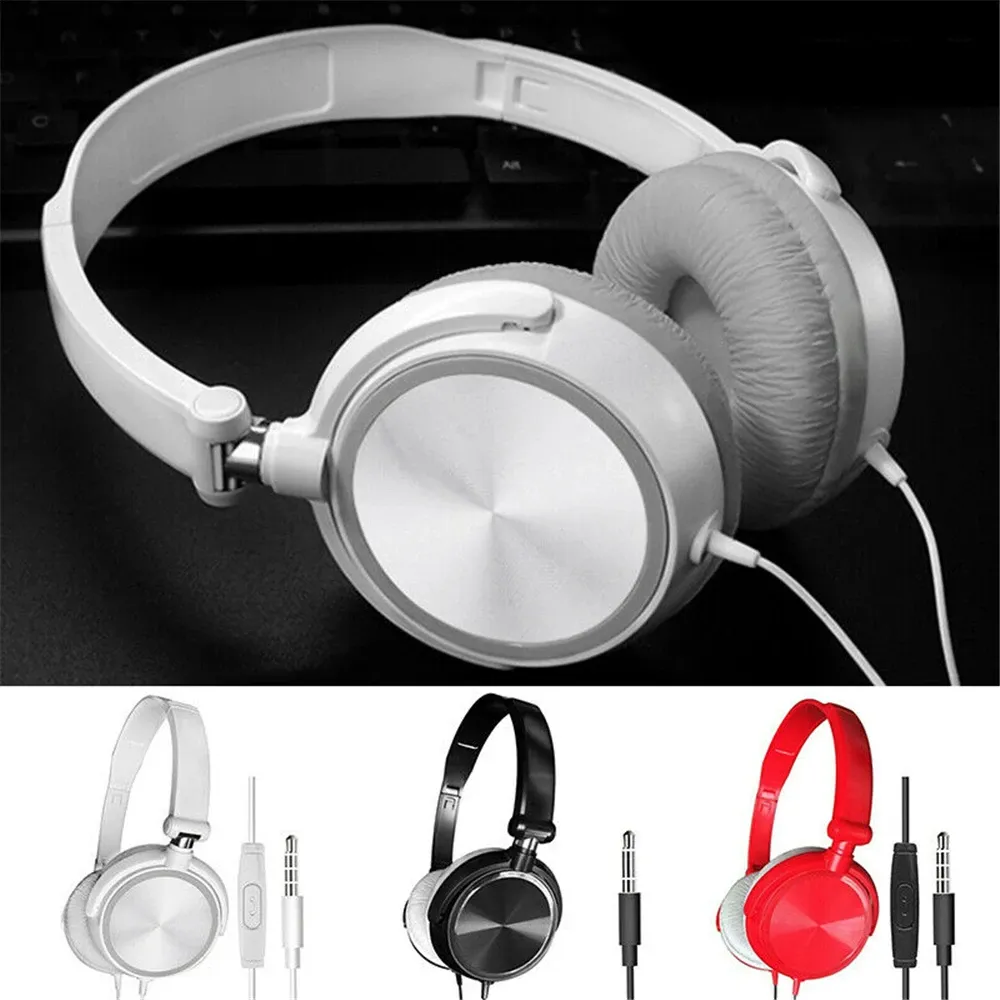 Hoofdtelefoon/headset 3,5 mm bedrade hoofdtelefoon Over-ear-headsets Bass-stereooortelefoon met microfoon Wit Zwart Rood