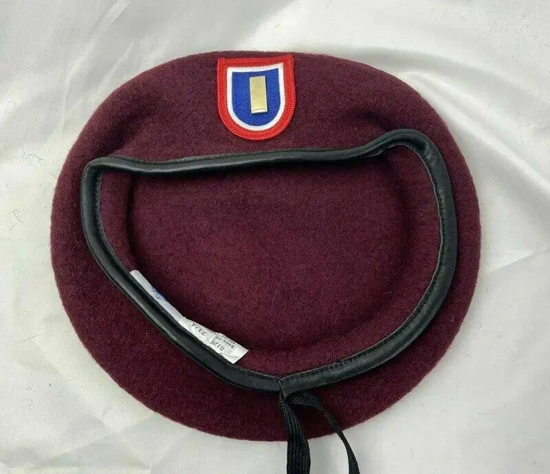 Bérets de l'armée américaine, 82e Division aéroportée, en laine, rouge violacé, sous-lieutenant, chapeau de grade d'officier, toutes tailles