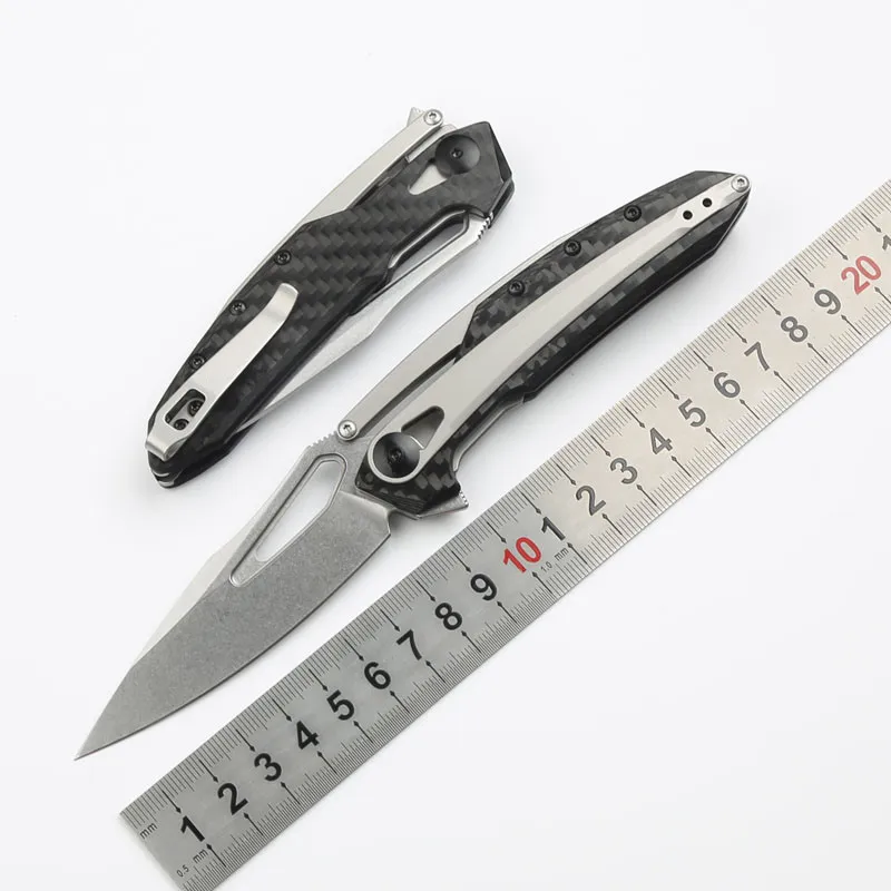 JULI Kwaliteit OEM 0990 Zakmes CPM-20CV Blade Koolstofvezel Handvat Keramisch Lager Vouw Camping Outdoor Survival EDC Tactisch Fruit Keukenmessen Tool