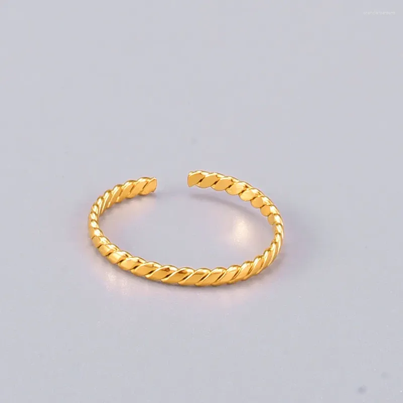 حلقات الكتلة أزياء بسيطة مبالغ فيها حلقة حلقة الذهب مطلي بالذهب فتحة أنيقة قابلة للتعديل مجوهرات شاطئ الصيف للسيدات