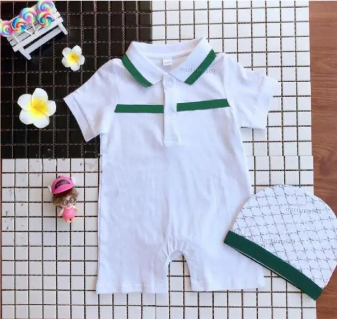 Nyfödda Rompers Hat Baby Girls Boys Romper Designers Kläder barn Jumpsuits för spädbarns småbarn Jumpsuit hattar outfit2486786