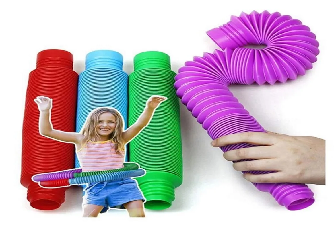 Mini Pop Tube Sensory Fidget Toy Kolorowe koło Zabawny rozwój Edukacyjny składanie zabawek dla dzieci Prezent Bożego Narodzenia 17mm5984205