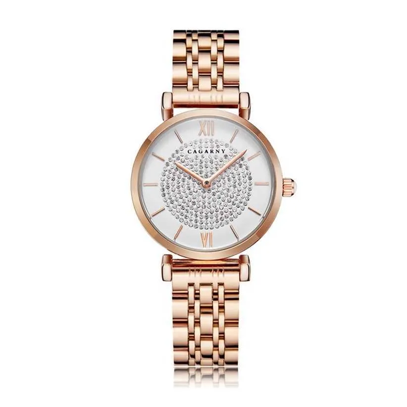 32% zniżki zegarek dla kobiet luksus mody swobodne diamenty damskie kwarc kwarc Montre femme zegar Rose Gold Stareelss Steel Na rękę