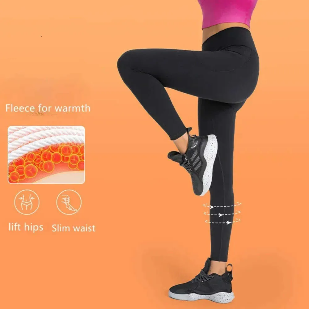 LU align Pant Wintertime Outfit Women Plus Fleece Warm Yoga Gym Sport Litness High Weaist Side Pocket Sportswear Showging Pants Jogger Gry LU-08 2024