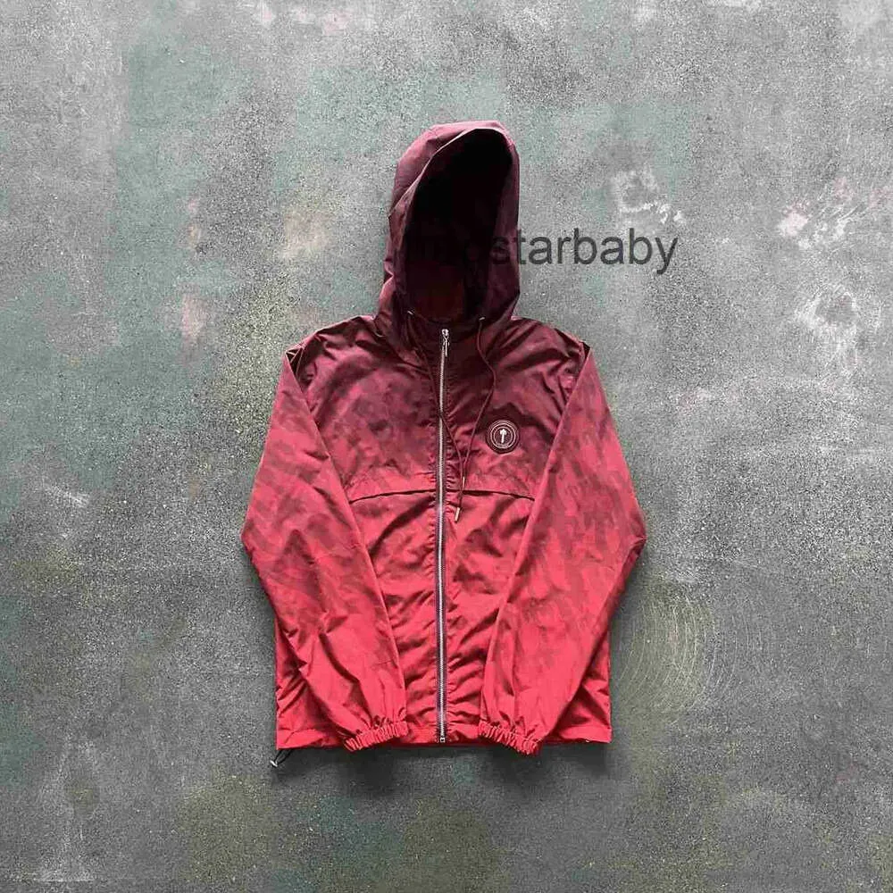 2024 Trapstar Jacket Męska bluza z kapturem Irongate T Windbreaker Red do wysokiej jakości damski płaszcz UE rozmiar XSXL 23FWA