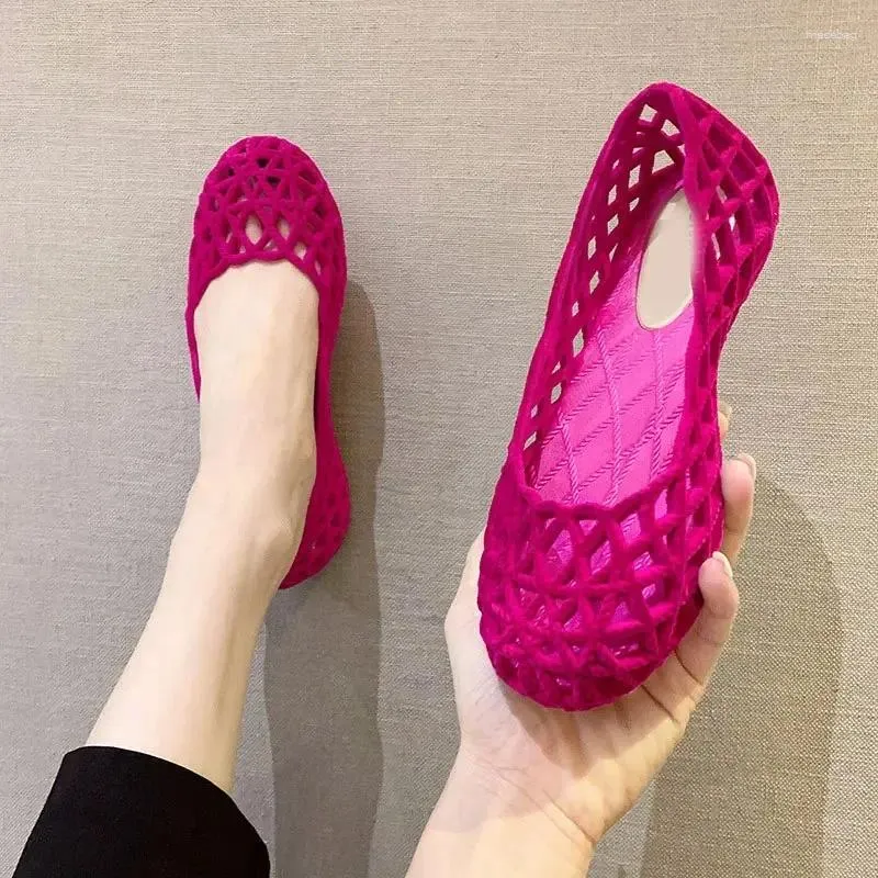 Zapatos casuales Sapatos Feminino señoras pisos hueco Slip On moda femenina sandalias de alta calidad calzado cómodo de verano 2024 Jelly