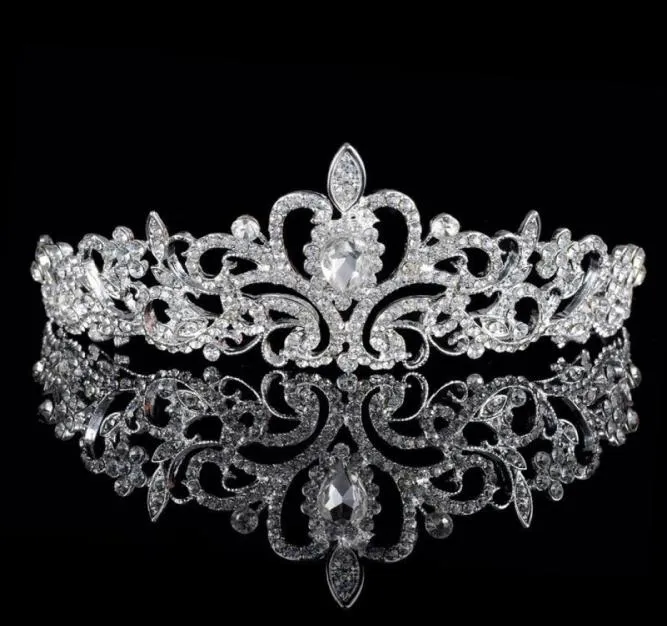 Nouveau pas cher Sparkle perles cristaux couronnes de mariage mariée cristal diadème couronne bandeaux accessoires de cheveux fête de mariage diadème de mariée3765019