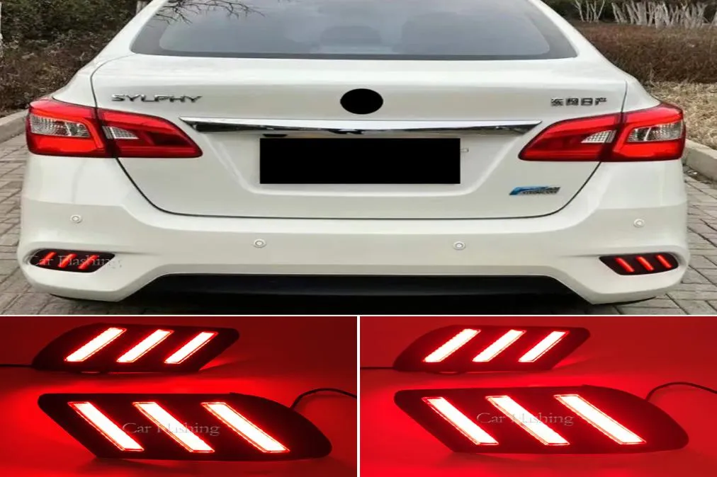 2PCS Riflettore Per Nissan Sentra Sylphy 2016 2017 2018 2019 Auto LED Posteriore Della Lampada Della Nebbia Luce di Freno segnale di girata paraurti Lamp3023851