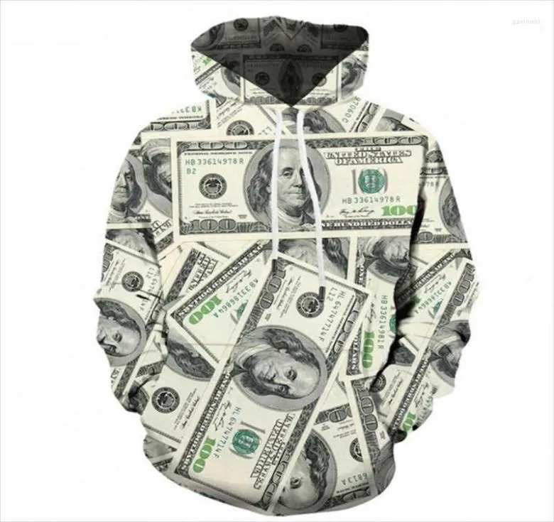 Men039s Hoodies Brand Dollars Money Sweat Shirt Funny 3d Hip Hop Hoodie Men Cool 2022 Hoody8413243