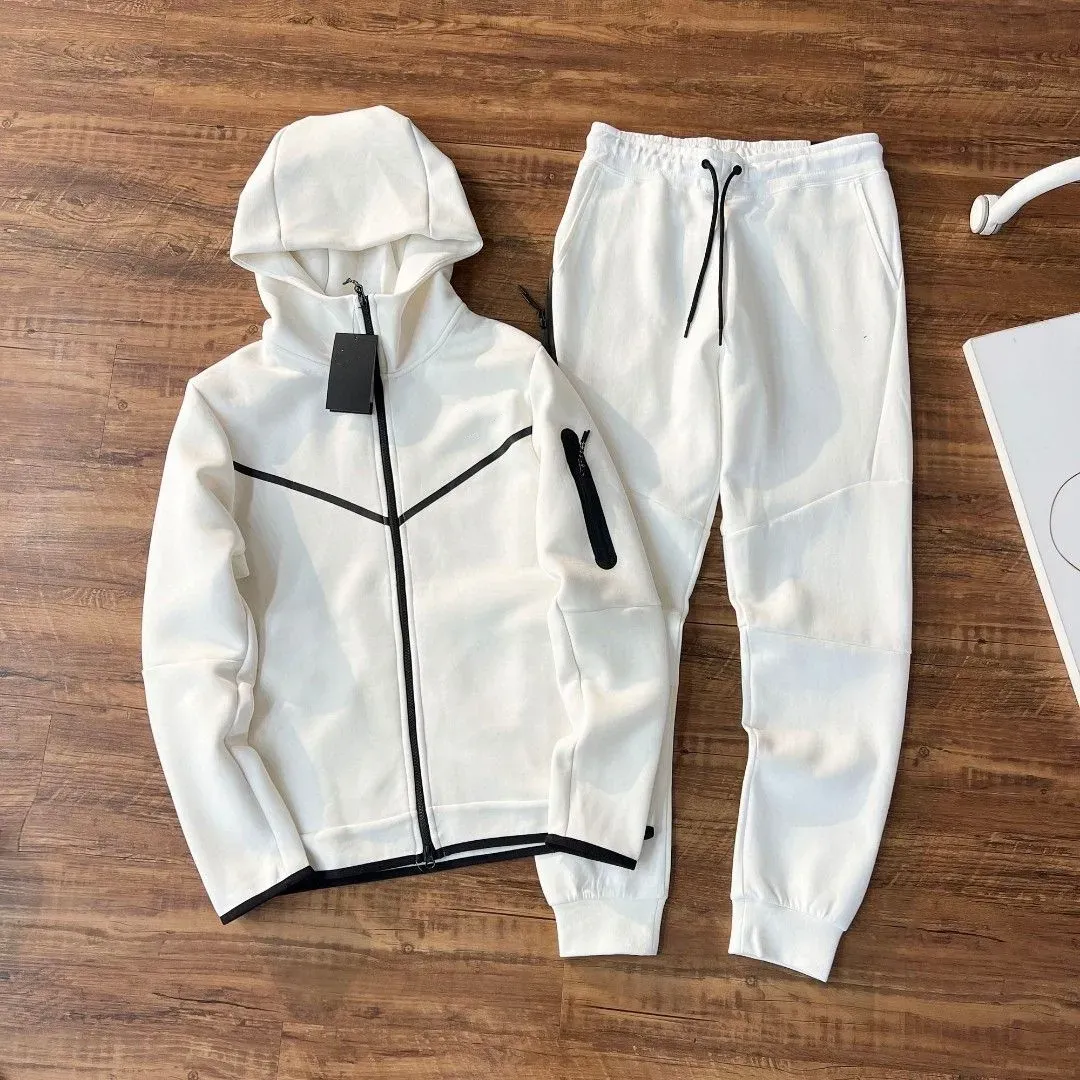 White tech fleece tracksuit hotsell