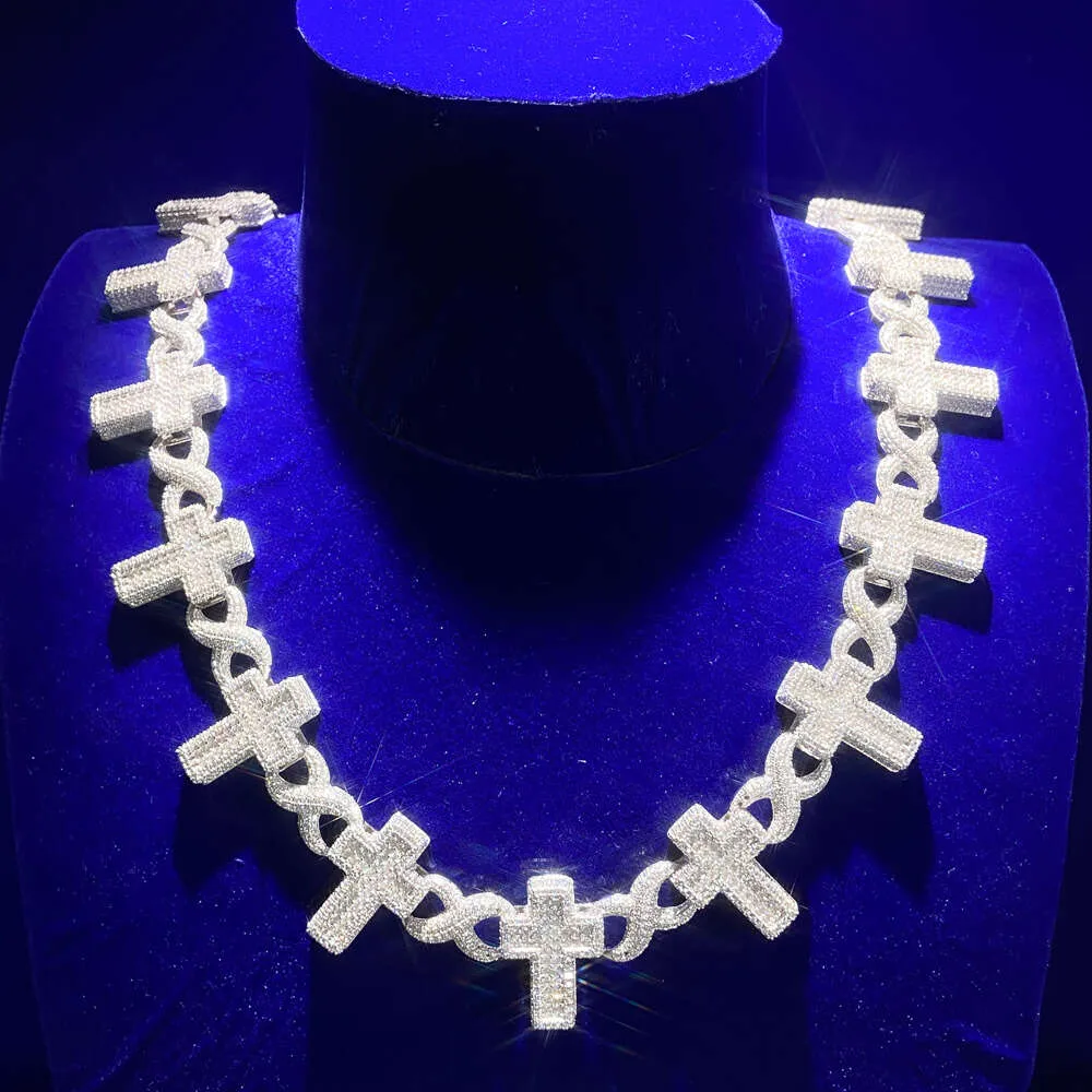 Atacado masculino feminino corrente colar delicado 925 prata esterlina 18k banhado a ouro cruz religiosa colares