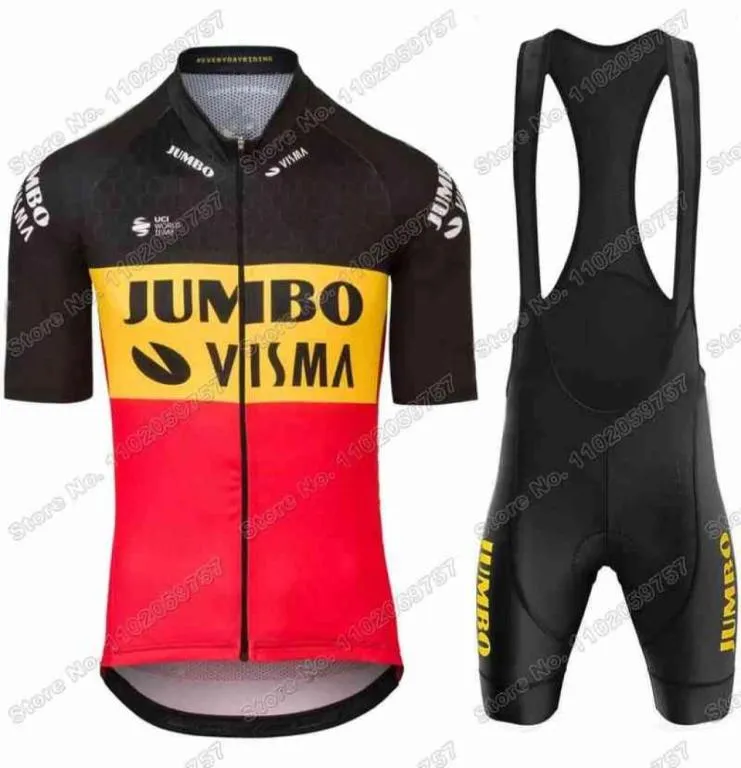 팀 사이클링 저지 벨기에 세트 WAT WOUT VAN AERT CYCLING CLOTGING ROAD 자전거 정장 턱받이 반바지 Ride Apparel2354667