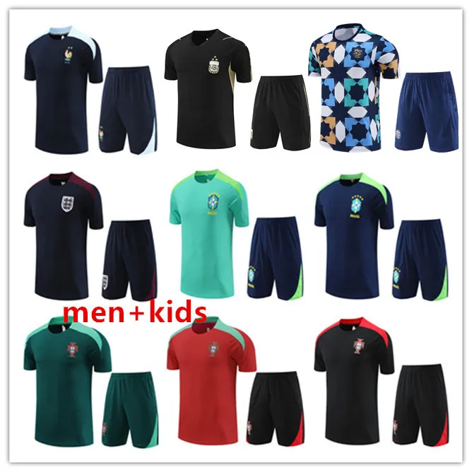 2024/2025 heren kinderen Frans frankrijk trainingspak BenzEMA MBAPPE 24/25 Portugal Brazilië trainingspak Korte mouwen chandal de futbol sweatshirt Trui survetement