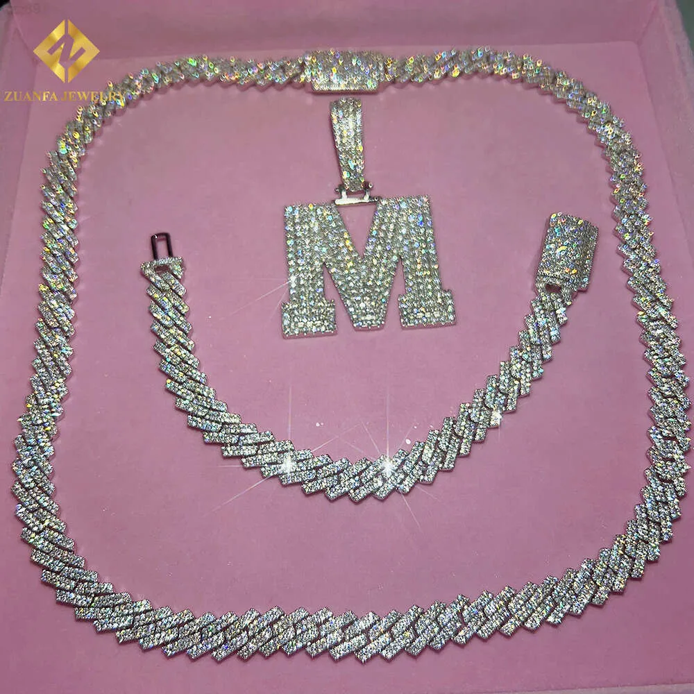 Moissanite Armband Mannen Zilveren Cubaanse Link Chain Pass Diamond Tester Gra Vvs Moissanite Cubaanse Armband