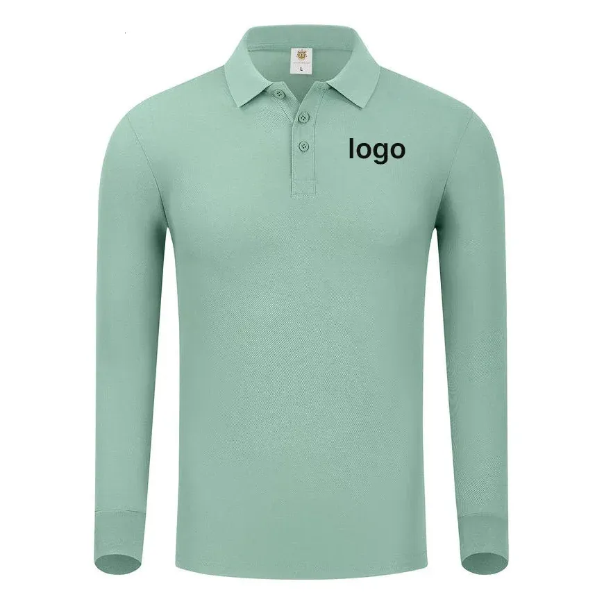 Polo a maniche lunghe tinta unita Uomo Donna Solid 3 bottoni Risvolto T-shirt Autunno Inverno Polo da golf Regular Uomo Top Abbigliamento Personalizzato 240220