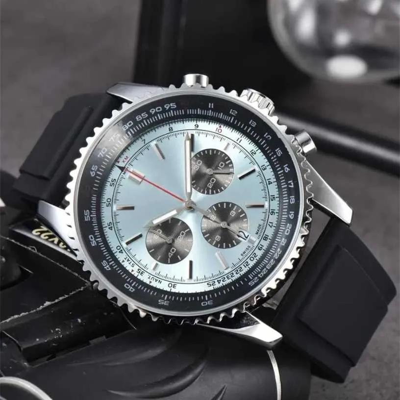 26% OFF relógio para homens novo 48 mm de diâmetro All Dial Work Quartz NAVITIMER 1884 Top Luxury Chronograph Clock Steel Belt Mens Fashion BREI